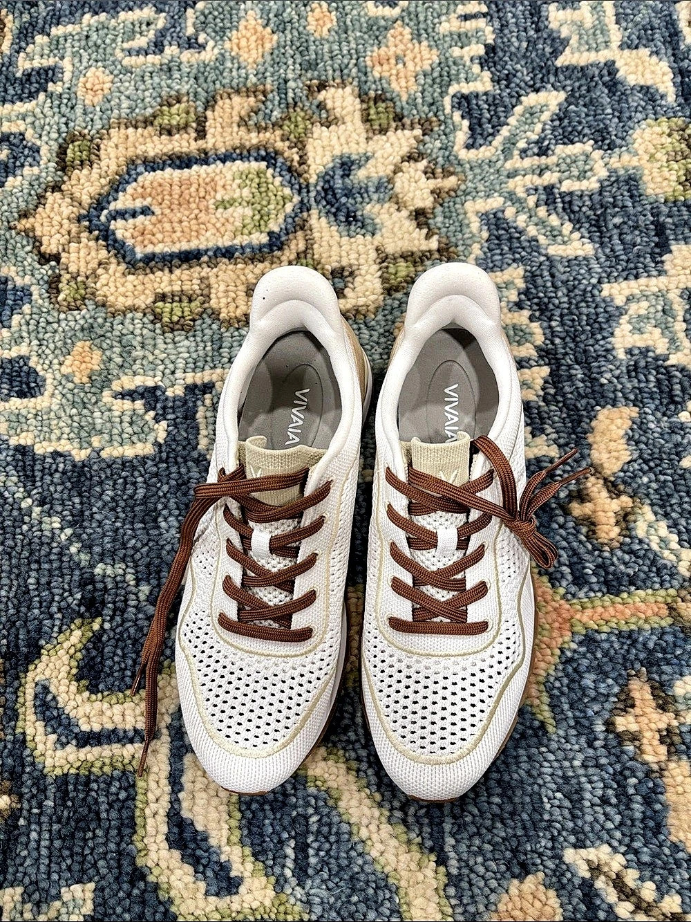 VIVAIA Yancy Jogger Re-Nylon Sneakerina White & Brown Sneakers